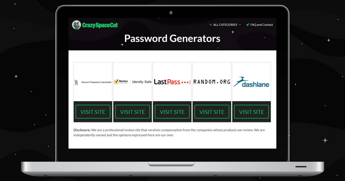 Password Generators - CrazySpaceCat.com